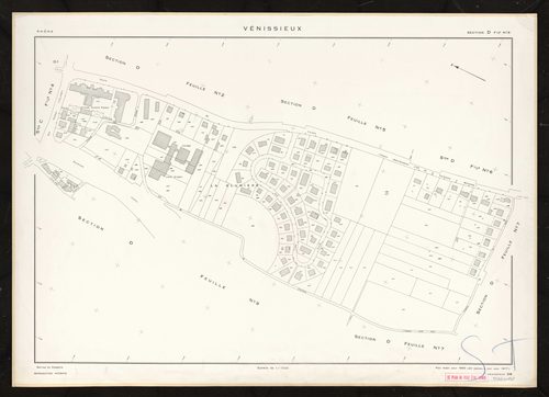 Section D feuille n°8. Plan établi pour 1950. 2e édition à jour pour 1977.