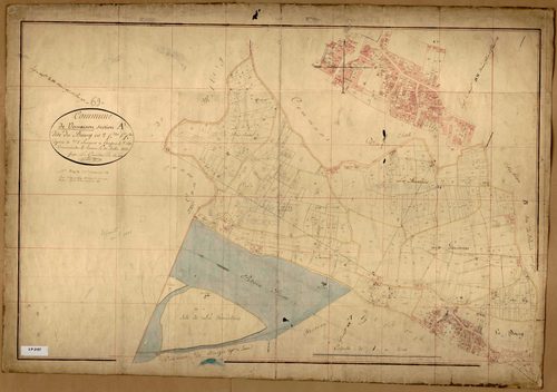 Section A dite du Bourg, feuille n°1 (parcelles 1-681) avec développement du bourg (1/1250).
