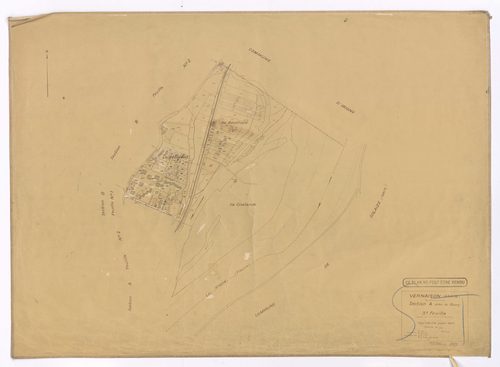 Section A dite du Bourg 3e feuille (partie de l'ancienne 2e feuille). Plan révisé pour 1947.