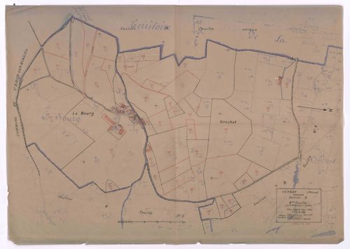 Section B 6e feuille (partie de l'ancienne 1ère feuille). Plan révisé pour 1932.