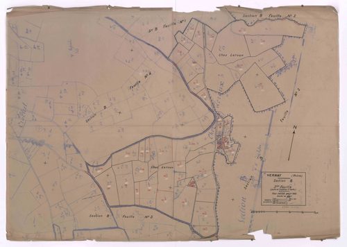 Section B 3e feuille (partie de l'ancienne 1ère feuille). Plan révisé pour 1932.