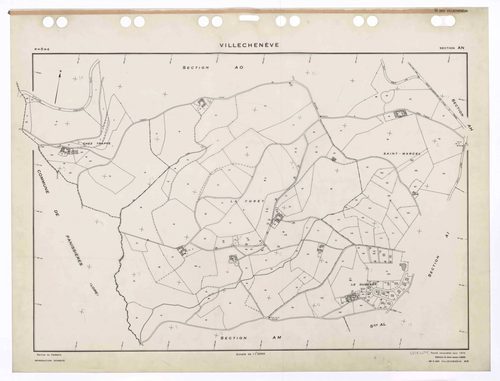 Section AN. Feuille renouvelée pour 1970. Edition à jour pour 1985.
