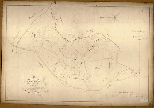 Section B dite d'Azolle, feuille n°3 (parcelles 383-486).