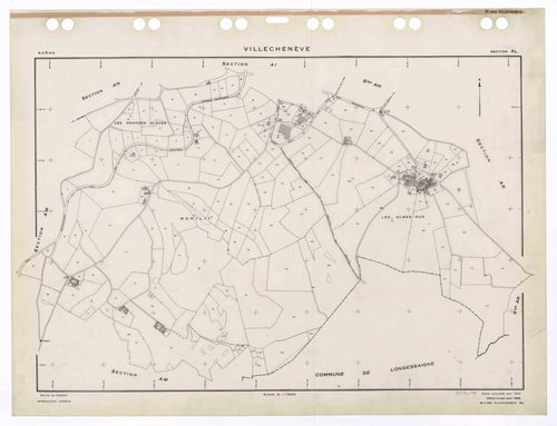 Section AL. Feuille renouvelée pour 1970. Edition à jour pour 1985.