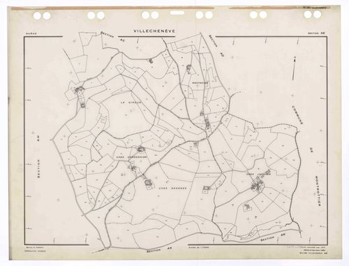 Section AE. Feuille renouvelée pour 1970. Edition à jour pour 1985.