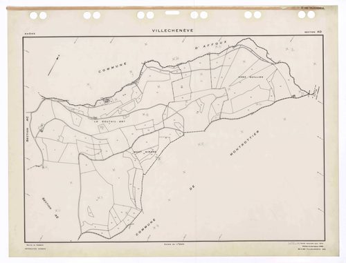 Section AD. Feuille renouvelée pour 1970. Edition à jour pour 1985.