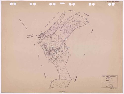 Section D 2e feuille. Feuille dressée en 1827, révisée pour 1937. Edition à jour pour 1984.