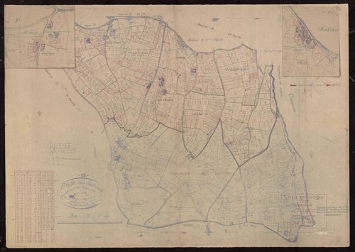 Section C feuille unique (partie de l'ancienne feuille unique) : avec retombes visibles. Plan révisé pour 1937.