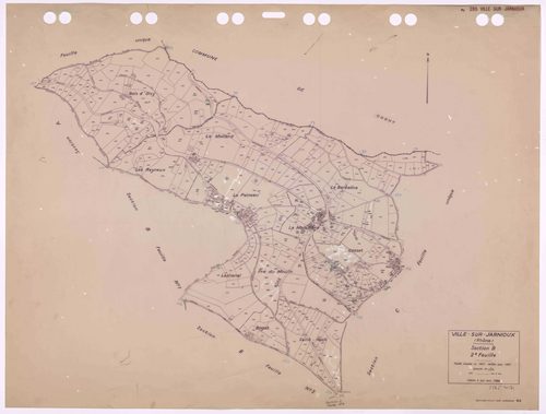 Section B 2e feuille. Feuille dressée en 1827, révisée pour 1937. Edition à jour pour 1984.