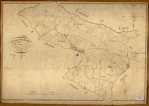 Section B dite de Saint-Clair et du Peineau, feuille n°2 (parcelles 385-936).