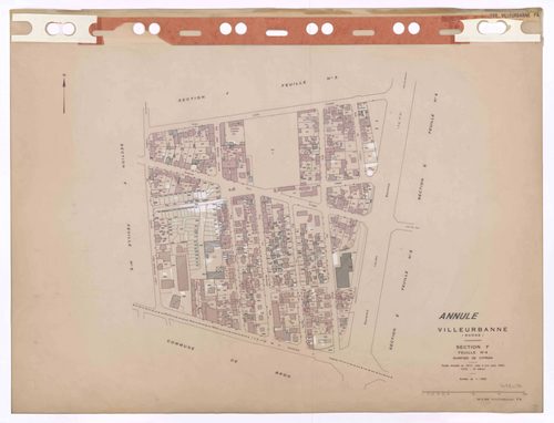 Section F feuille n°4 quartier de Cyprian. Feuille dressée en 1812, mise à jour pour 1944. 3e édition à jour pour 1979. Plan annulé.