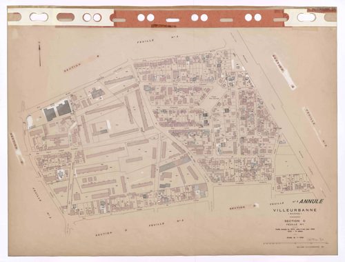 Section D feuille n°1. Feuille dressée en 1812, mise à jour pour 1944. 3e édition à jour pour 1979. Plan annulé.