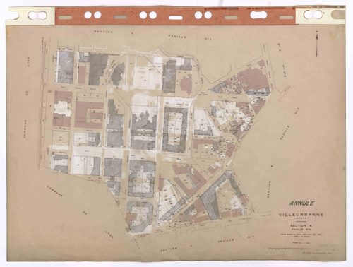 Section K feuille n°4. Feuille dressée en 1812, mise à jour pour 1944. 3e édition à jour pour 1979. Plan annulé.