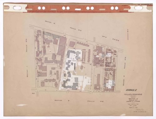 Section G feuille n°1 quartier de la Glacière. Feuille revisée pour 1944. 3e édition à jour pour 1979. Plan annulé.