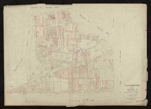 Section G feuille n°5 quartier de la Baisse. Plan révisé pour 1944. Feuille rééditée pour 1968.