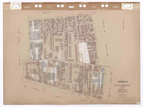 Section M feuille n°1 quartier des Poulettes. Feuille révisée pour 1944. 3e édition à jour pour 1979. Plan annulé.