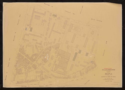 Section G feuille n°6 quartier de l'hôtel des Postes. Plan révisé pour 1944. 2e édition à jour pour 1977.