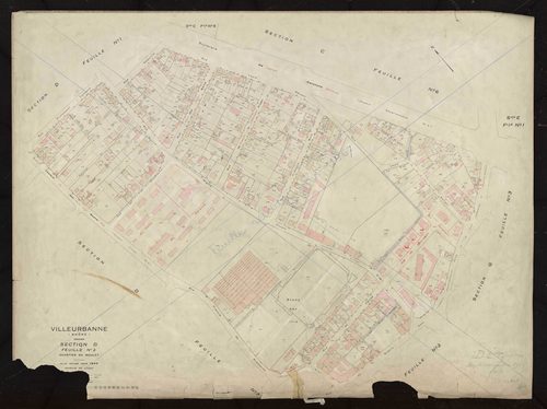 Section D feuille n°2 quartier du Roulet. Plan révisé pour 1944. Feuille rééditée pour 1967.