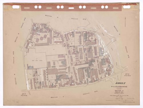 Section G feuille n°4 quartier de l'Hôpital. Feuille dressée en 1812, mise à jour pour 1944. 4e édition à jour pour 1979. Plan annulé.