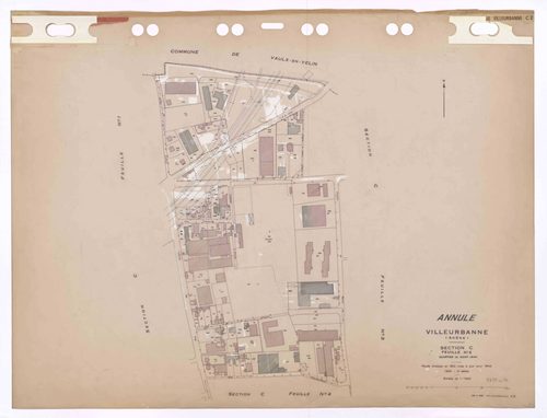 Section C feuille n°2 quartier de Saint-Jean. Feuille dressée en 1812, mise à jour pour 1944. 3e édition à jour pour 1979. Plan annulé.