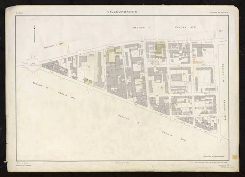 Section H feuille n°2 quartier de Bonneterre. Plan révisé pour 1944. 2e édition à jour pour 1968.