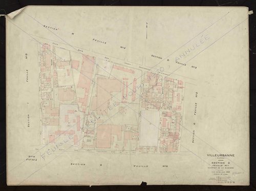 Section G feuille n°1 quartier de la Glacière. Plan révisé pour 1944. Feuille rééditée pour 1970. Feuille annulée.