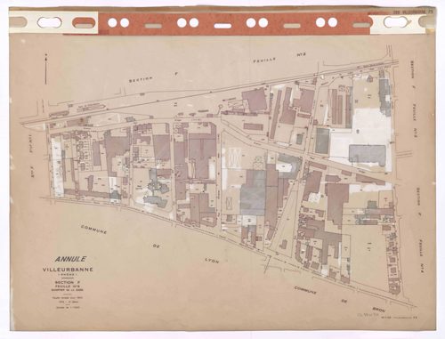 Section F feuille n°5 quartier de la Gare. Feuille révisée pour 1944. 3e édition à jour pour 1979. Plan annulé.