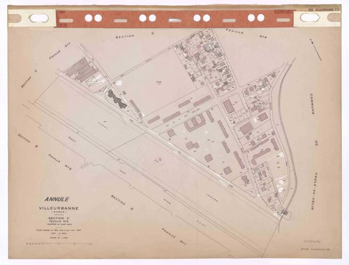 Section C feuille n°5 quartier de Saint-Jean. Feuille dressée en 1812, mise à jour pour 1944. 3e édition à jour pour 1979. Plan annulé.