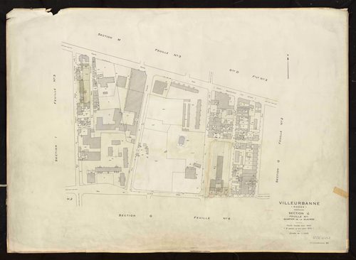 Section G feuille n°1 quartier de la Glacière. Feuille revisée pour 1944. 2e édition à jour pour 1970.