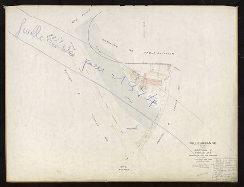 Section C feuille n°6 quartier du Pont des Planches. Plan révisé pour 1944. Feuille rééditée pour 1974.