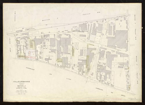 Section F feuille n°5 quartier de la Gare. Feuille renouvelée pour 1944. 2e édition à jour pour 1970.