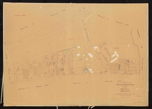 Section C feuille n°1 quartier de Saint-Jean. Feuille dressée en 1812, mise à jour pour 1944. 2e édition à jour pour 1974.