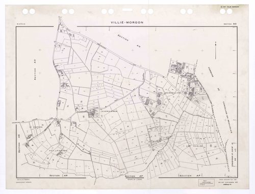 Section AO. Feuille renouvelée pour 1961. Edition à jour pour 1992.
