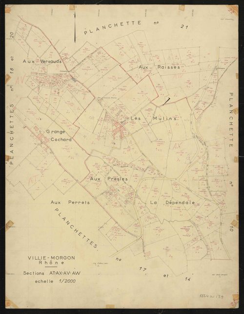 Sections AT, AX, AV, AW : planchette n°22.
