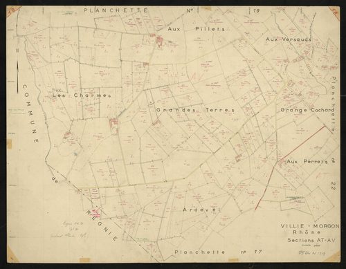 Sections AT, AV : planchette n°18.