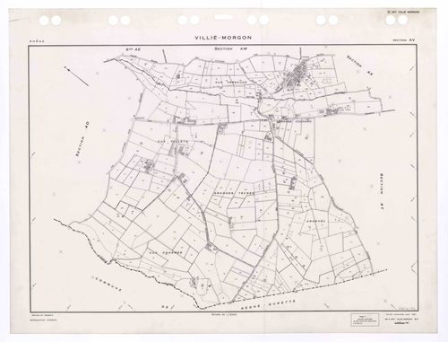 Section AV. Feuille renouvelée pour 1961. Edition à jour pour 1992.
