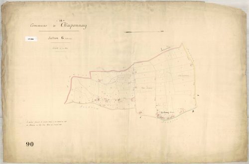 Section G, feuille unique : copie modifiée du plan napoléonien. Section détachée de Marennes en 1884.