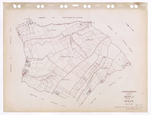 Section B feuille n°1. Feuille révisée pour 1938. Edition à jour pour 1987.