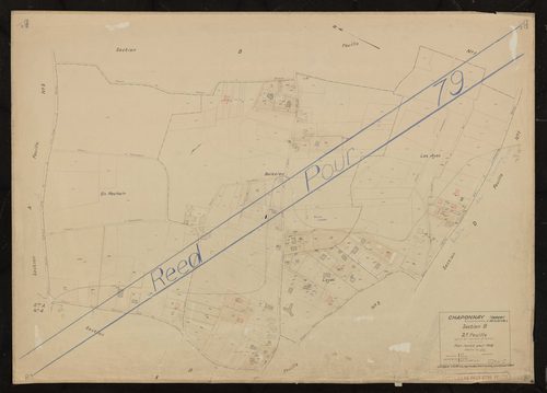 Section B 2e feuille (partie de l'ancienne 2e feuille). Plan révisé pour 1938. Réédité pour 1979.
