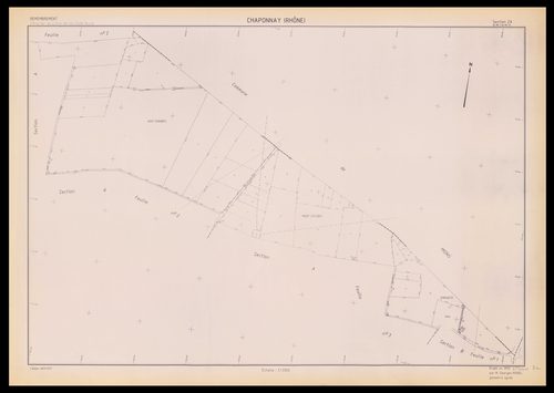 Calques définitifs (noir et blanc) : plan de récolement de bornage. Section ZA.