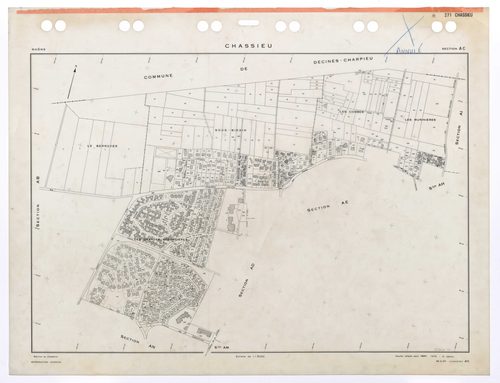 Section AC. Feuille refaite pour 1954. 3e édition pour 1979. Plan annulé.