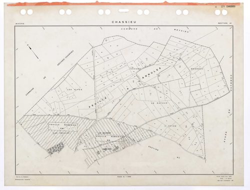 Section AI. Feuille refaite pour 1954. 2e édition pour 1979. Plan annulé : feuille remaniée en partie en sections BM et BN.