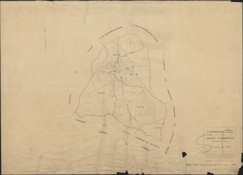 Tableau d'assemblage (TA). Plan révisé pour 1939. Calque cliché de reproduction mis à jour pour 1968.