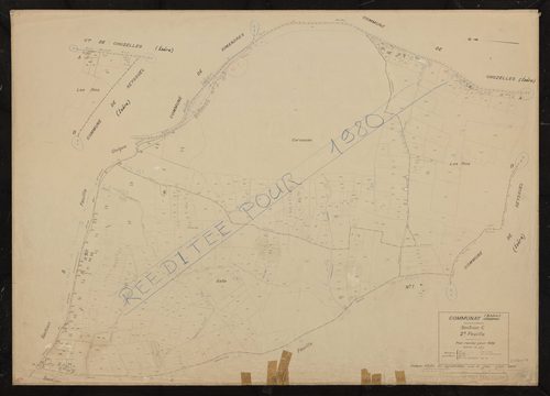 Section C feuille n°2. Plan révisé pour 1939. Calque cliché de reproduction mis à jour pour 1968. Réédité pour 1980.