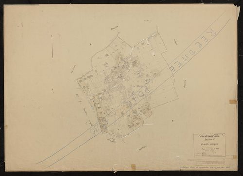 Section E feuille unique. Plan révisé pour 1939. Calque cliché de reproduction mis à jour pour 1968. Réédité pour 1980.