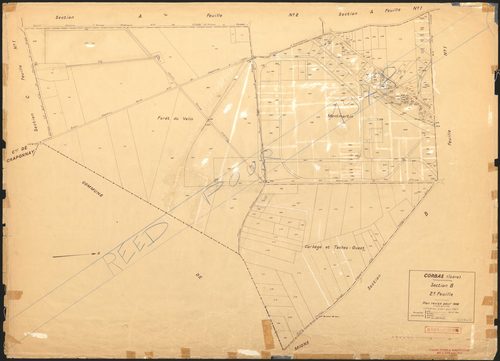 Section B feuille n°2. Plan révisé pour 1936. 2e édition à jour pour 1967. Réédité pour 1978.