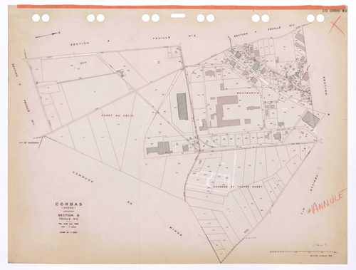 Section B feuille n°2. Plan révisé pour 1936. 4e édition pour 1980. Plan annulé.