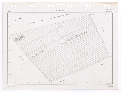 Section BE. Feuille remaniée pour 1987. Plan annulé : incorporé dans la zone remembrée ZC.
