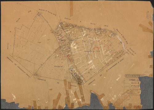 Section A feuille n°4 (partie de l'ancienne 2e feuille). Plan révisé pour 1936.