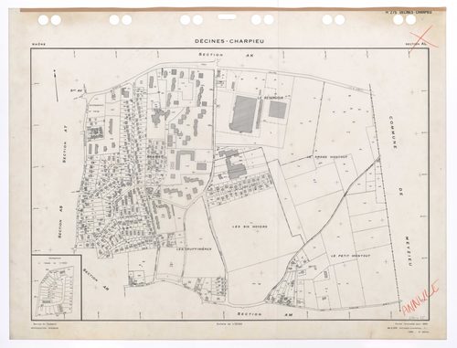 Section AL. Feuille renouvelée pour 1956. 4e édition à jour pour 1980. Plan annulé.